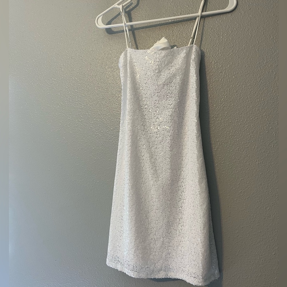 White sequin never been worn party dress